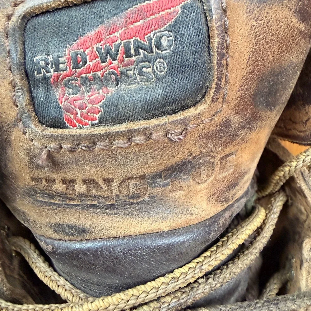 Red Wing‎ Shoes King Toe Mens 10 Work Boots Brown Leather Lace Up Steel Toe